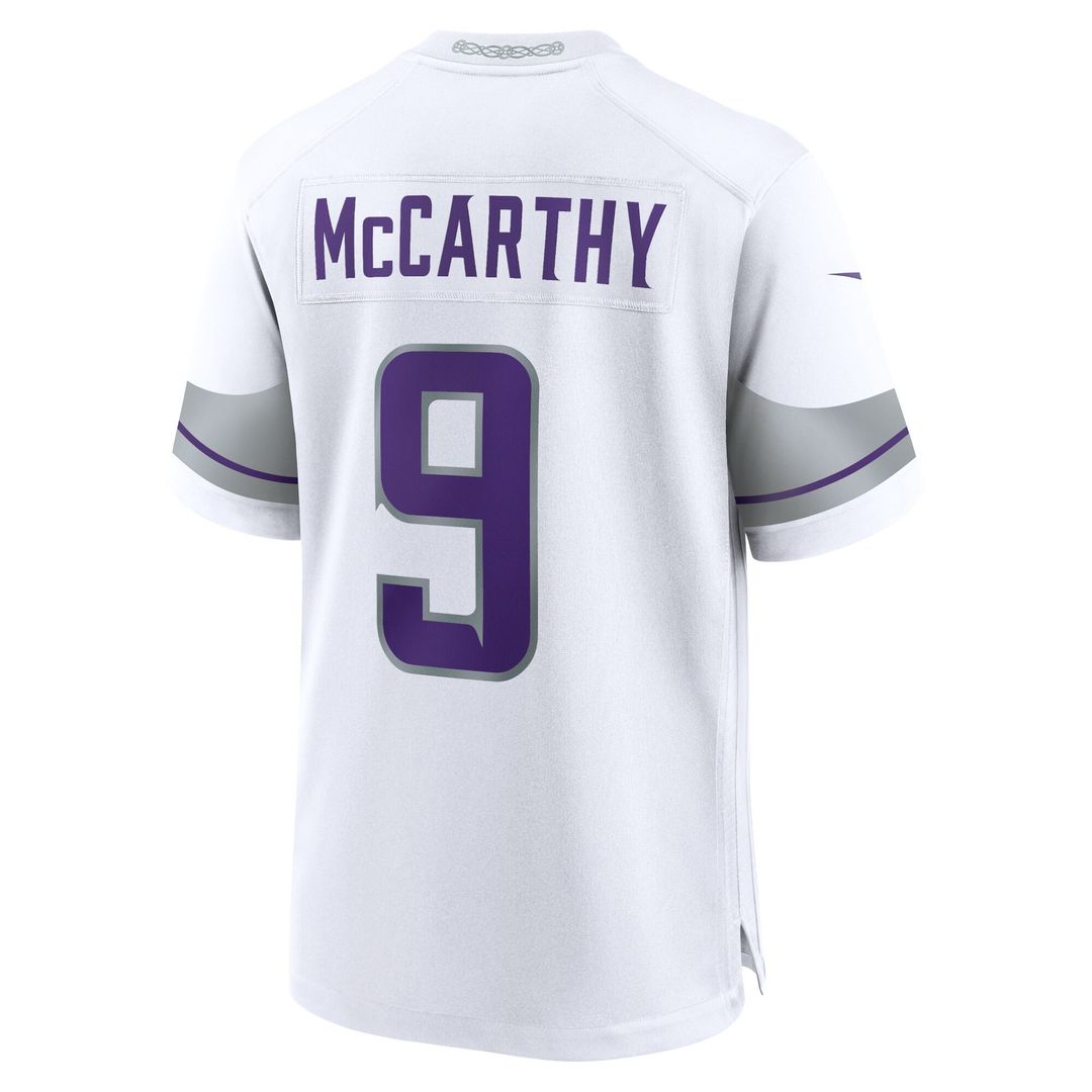 J.J. McCarthy Minnesota Vikings Nike Youth Game Official Jersey - White