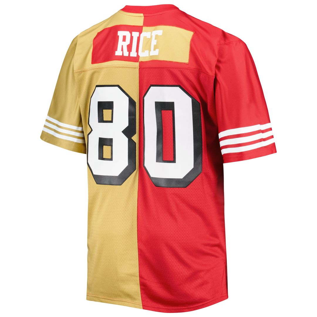 Jerry Rice San Francisco 49ers Mitchell & Ness Big & Tall Split Legacy Retired Player Replica Official Jersey - Scarlet/Gold