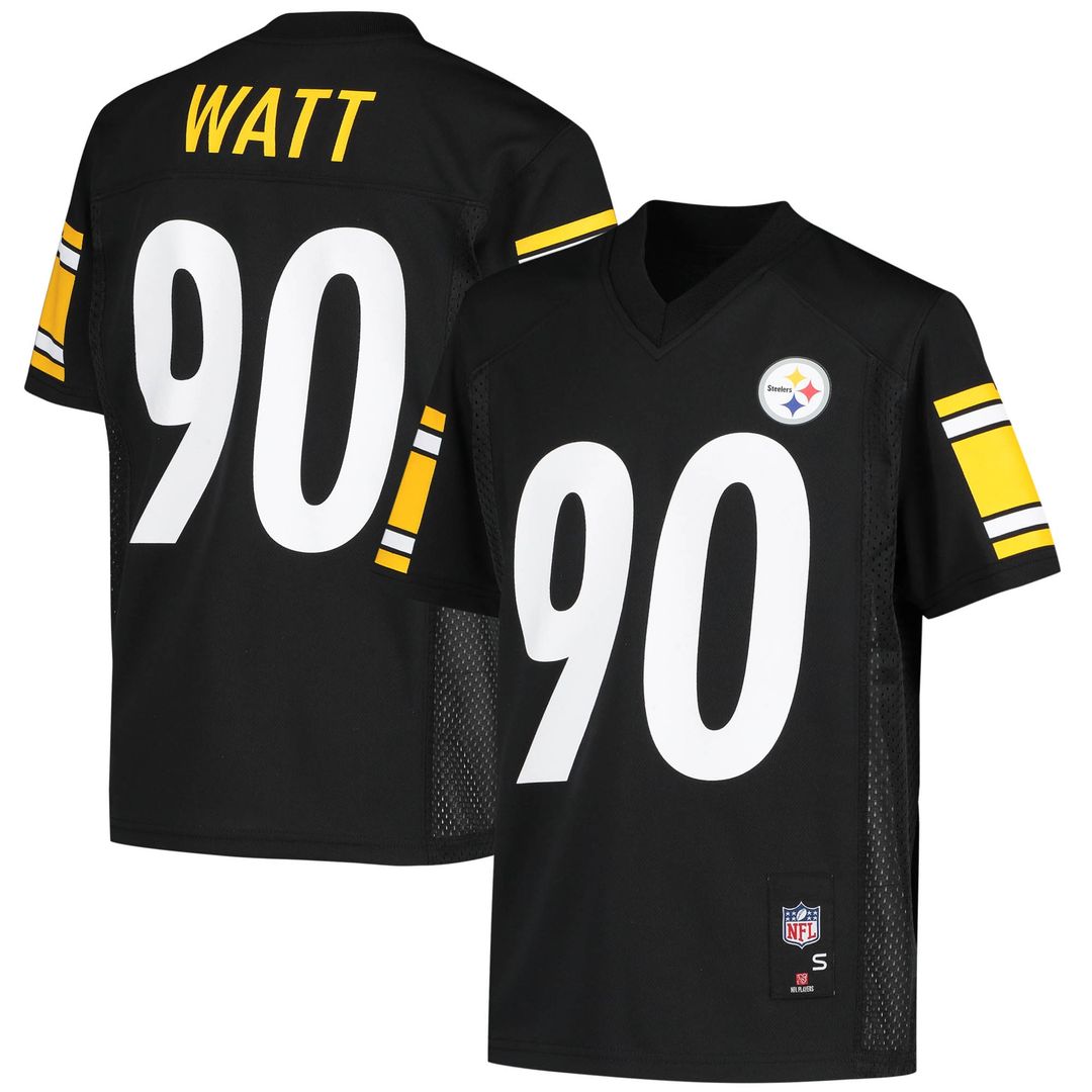 T.J. Watt Pittsburgh Steelers Youth Player Replica Jersey - Black
