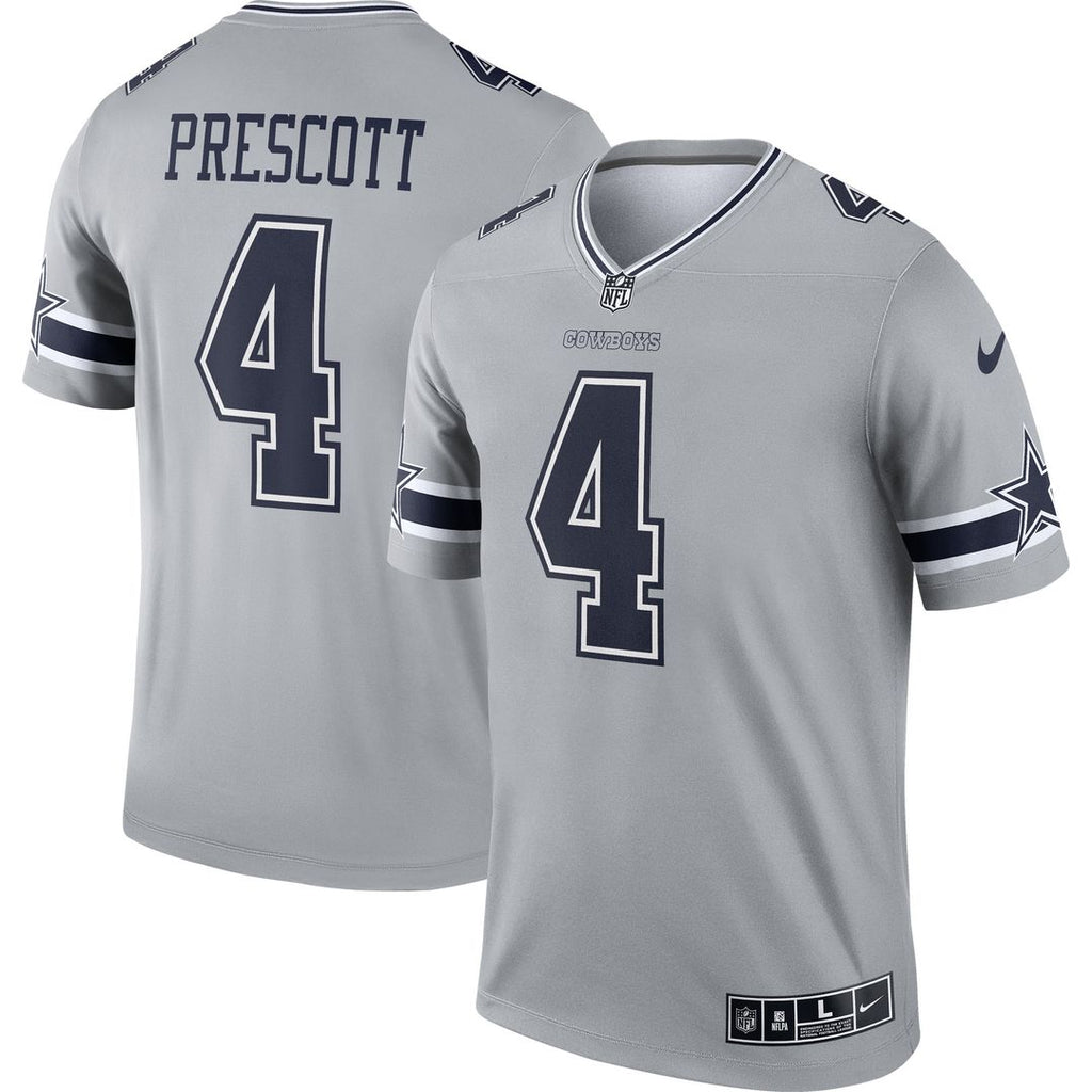 Dak Prescott Dallas Cowboys Nike Inverted Legend Player Performance Top - Gray