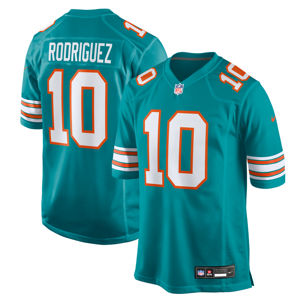 Jacob Rodriguez Miami Dolphins Nike Alternate Game Official Jersey - Aqua