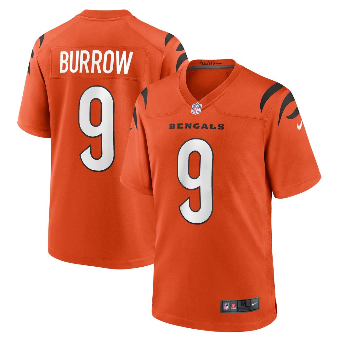 Joe Burrow Cincinnati Bengals Nike Alternate Game Official Jersey - Orange