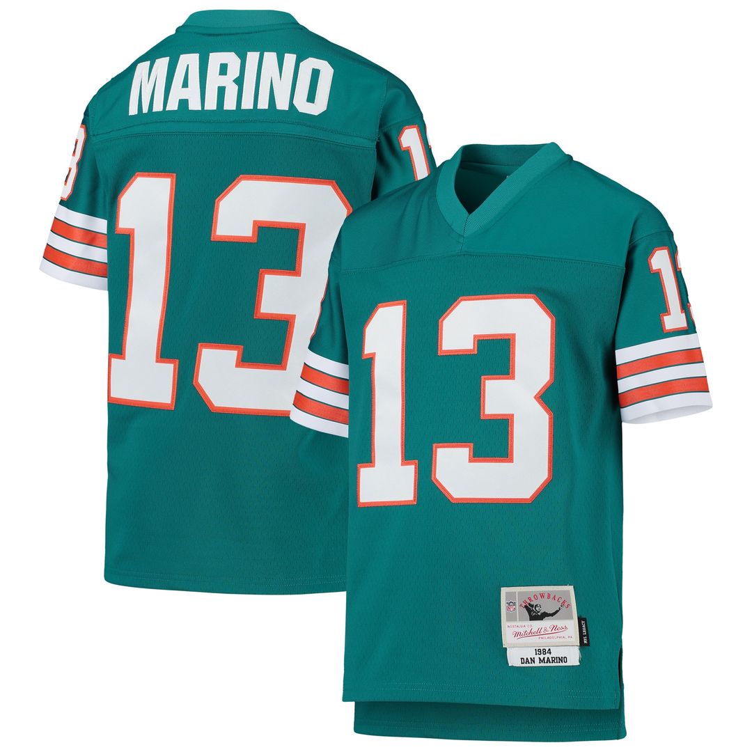 Dan Marino Miami Dolphins Mitchell & Ness Youth 1984 Legacy Retired Player Official Jersey - Aqua