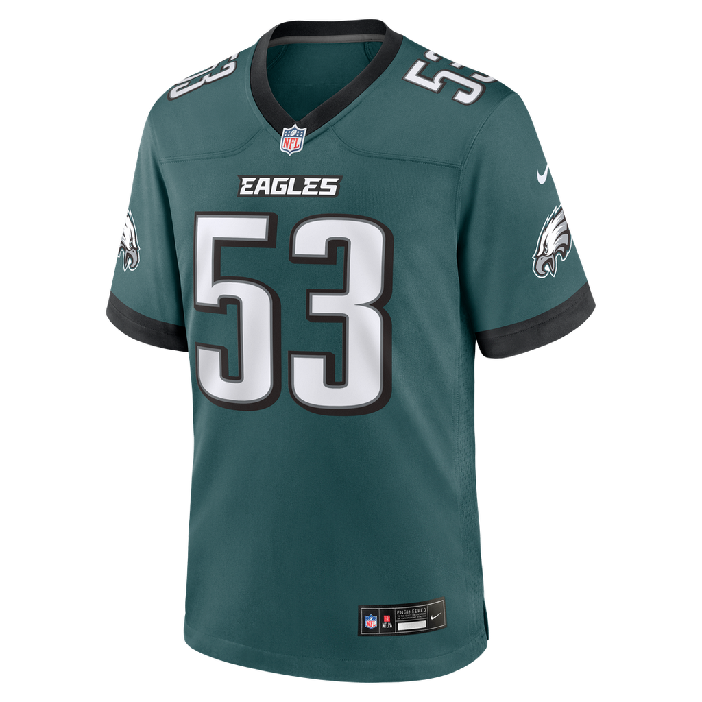 Zack Baun Philadelphia Eagles Nike Team Game Official Jersey -  Midnight Green