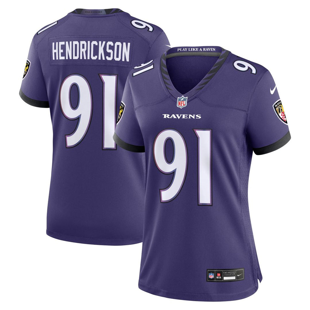 Trey Hendrickson Baltimore Ravens Nike Women's Team Game Official Jersey - Purple