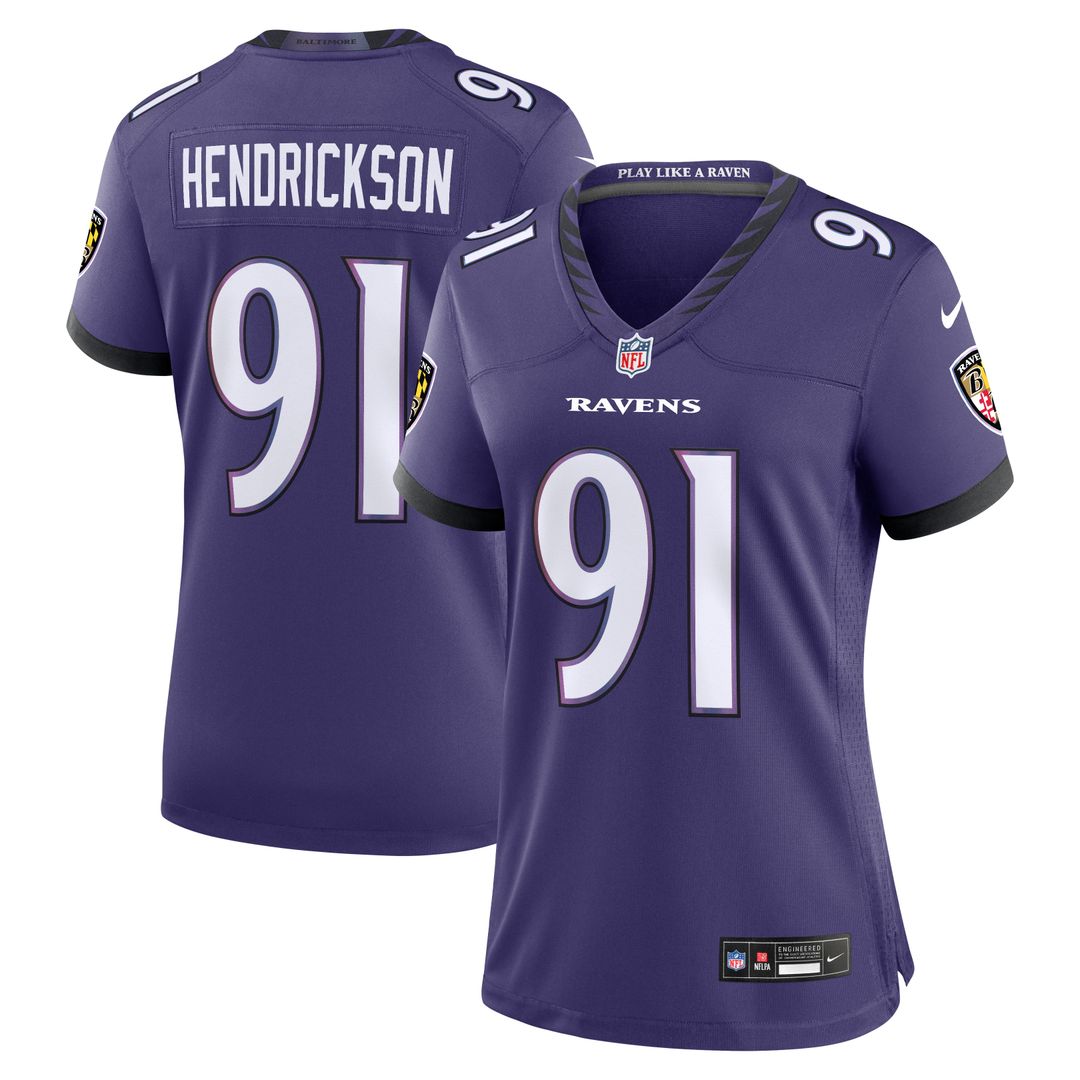 Trey Hendrickson Baltimore Ravens Nike Women's Team Game Official Jersey - Purple
