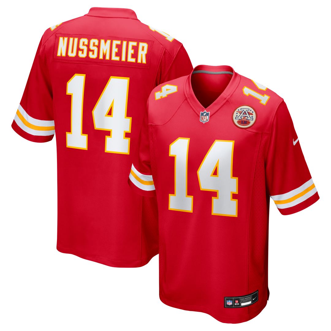 Garrett Nussmeier Kansas City Chiefs Nike Game Official Jersey - Red