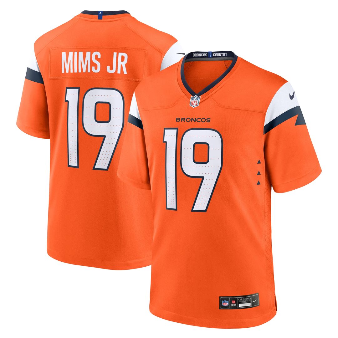 Marvin Mims Jr Denver Broncos Nike Team Game Official Jersey -  Orange