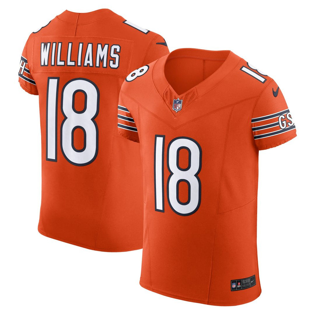 Caleb Williams Chicago Bears Nike Alternate Vapor F.U.S.E. Elite Official Jersey - Orange