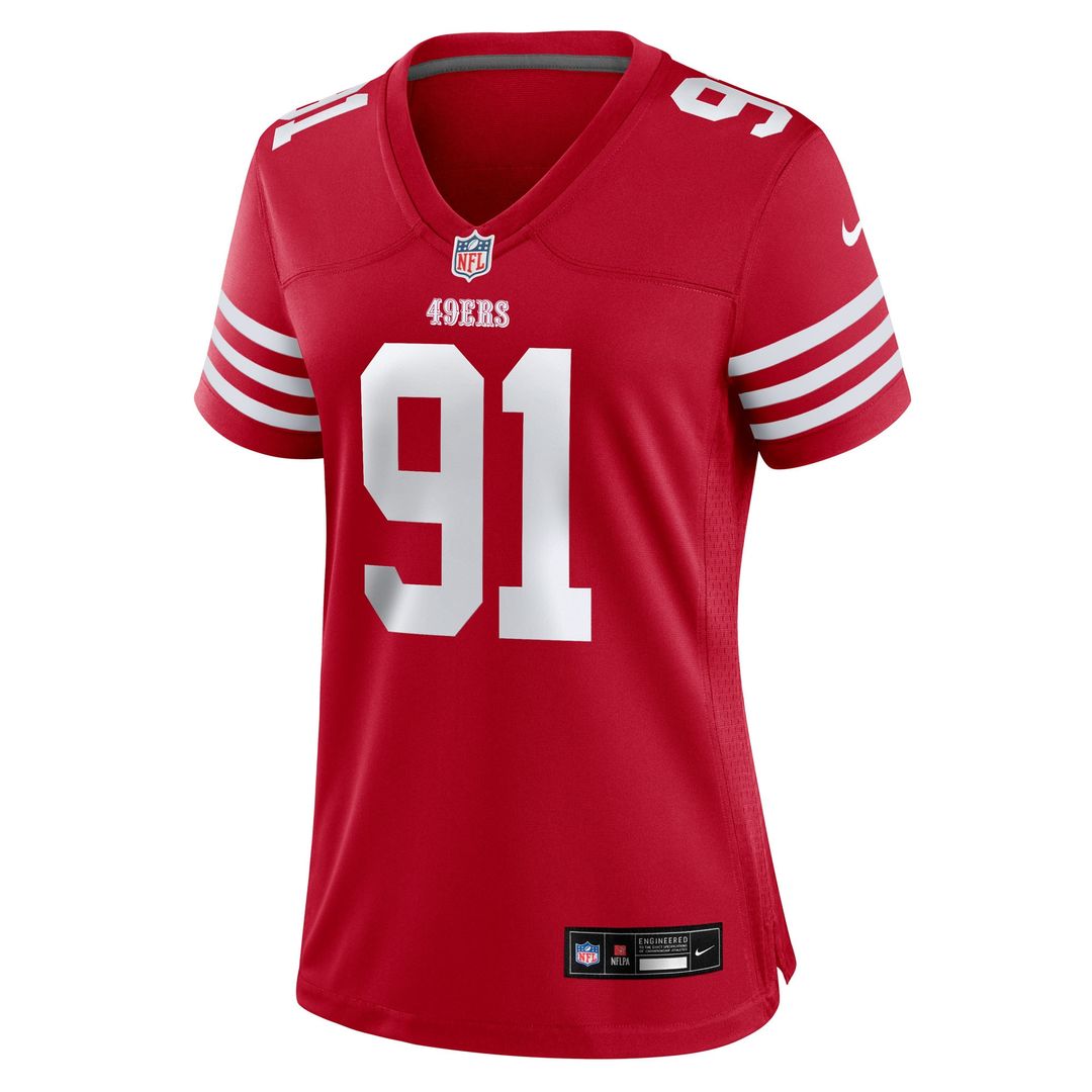 Sam Okuayinonu San Francisco 49ers Nike Women's Team Game Official Jersey -  Scarlet