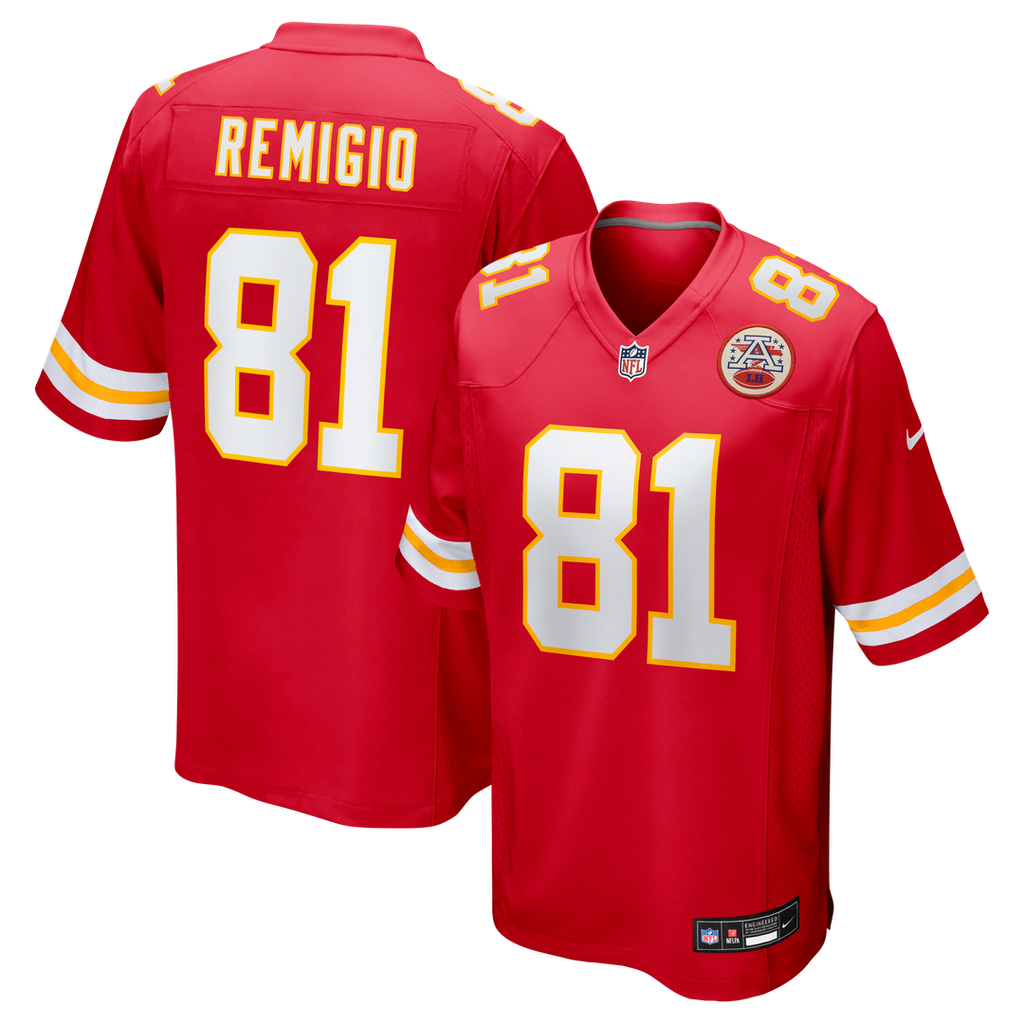 Nikko Remigio Kansas City Chiefs Nike Team Game Official Jersey -  Red
