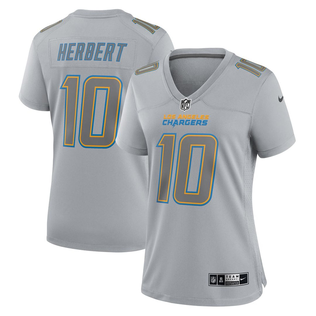 Justin Herbert Los Angeles Chargers Nike Women's Atmosphere Fashion Game Official Jersey - Gray