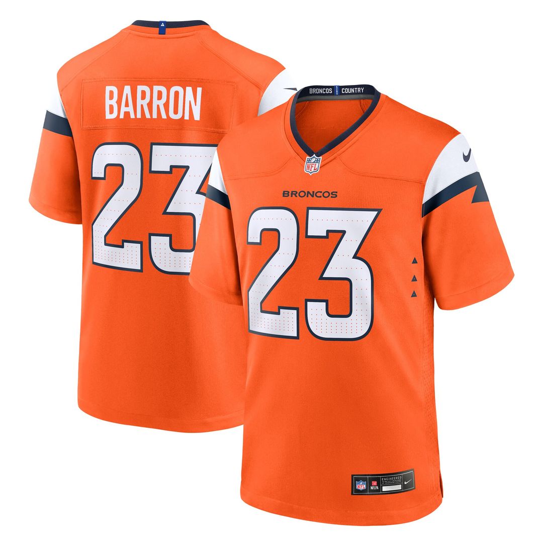 Jahdae Barron Denver Broncos Nike Team Game Jersey - Orange