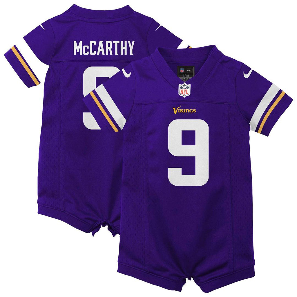 J.J. McCarthy Minnesota Vikings Nike Newborn & Infant Romper Game Official Jersey - Purple