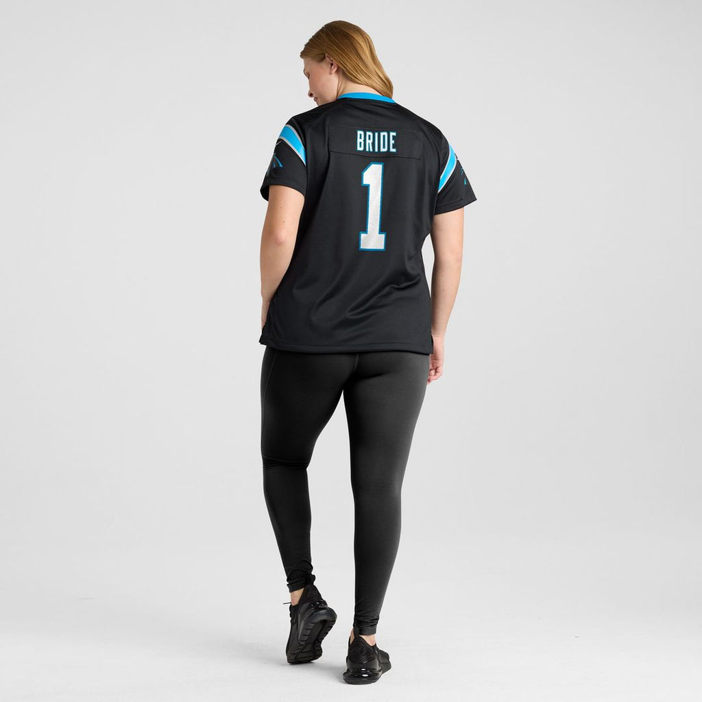 Number 1 Bride Carolina Panthers Nike Women's Game Official Jersey - Black