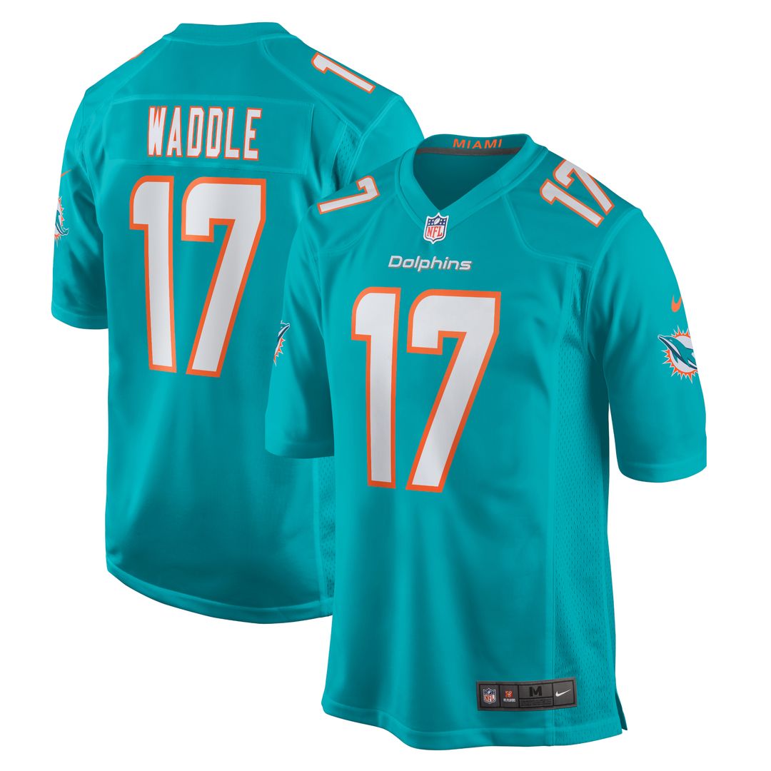 Jaylen Waddle Miami Dolphins Nike Youth Game Official Jersey - Aqua
