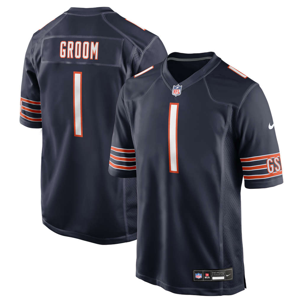 Number 1 Groom Chicago Bears Nike Game Official Jersey - Navy