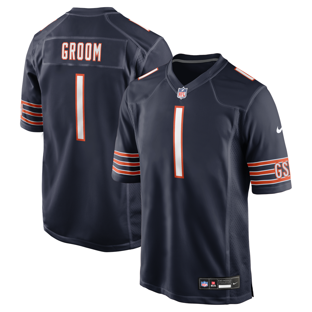 Number 1 Groom Chicago Bears Nike Game Official Jersey - Navy