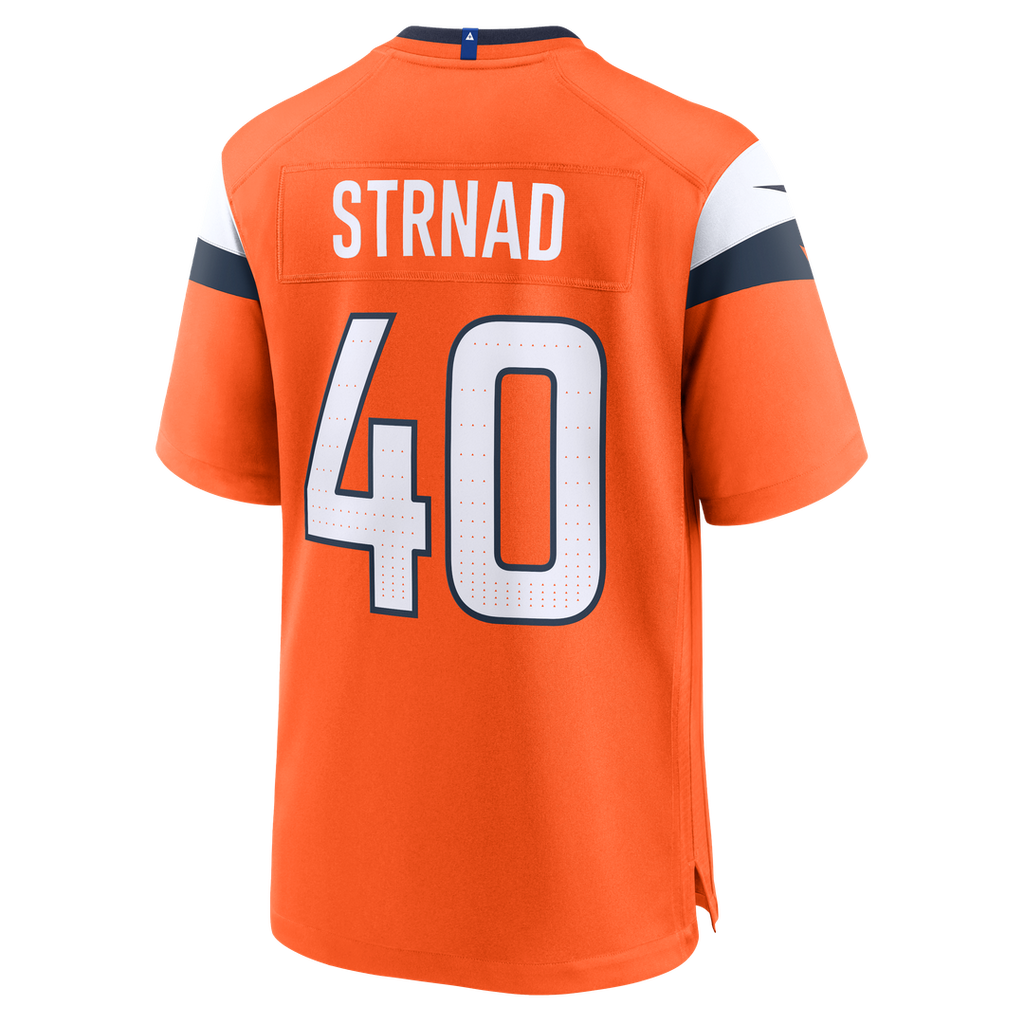 Justin Strnad Denver Broncos Nike Team Game Official Jersey -  Orange
