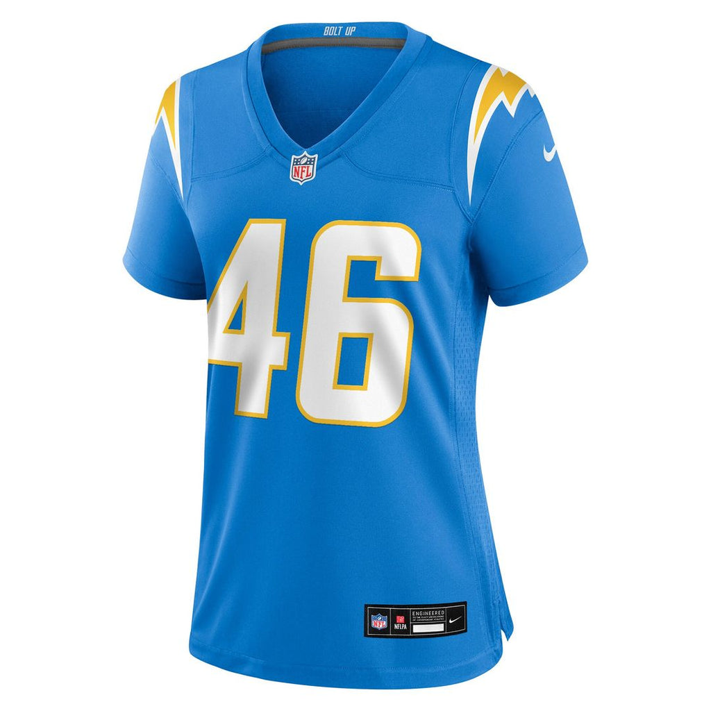 Nikko Reed Los Angeles Chargers Nike Women's Team Game Jersey - Powder Blue