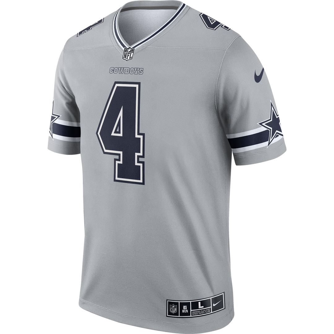 Dak Prescott Dallas Cowboys Nike Inverted Legend Player Performance Top - Gray