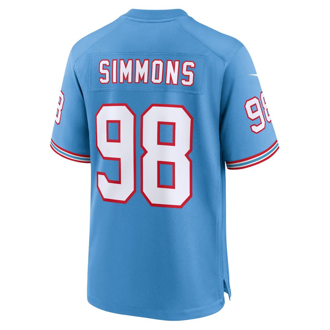 Jeffery Simmons Tennessee Titans Nike Youth Game Official Jersey - Light Blue