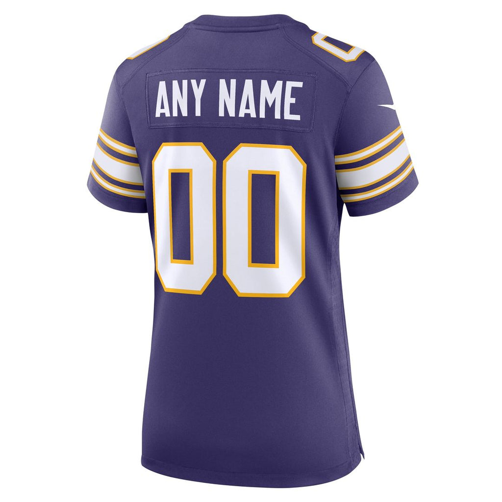 Minnesota Vikings Nike Women's Classic Custom Game Official Jersey - Purple