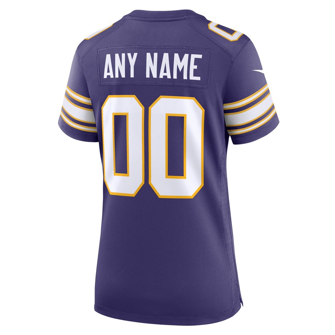 Minnesota Vikings Nike Women's Classic Custom Game Official Jersey - Purple