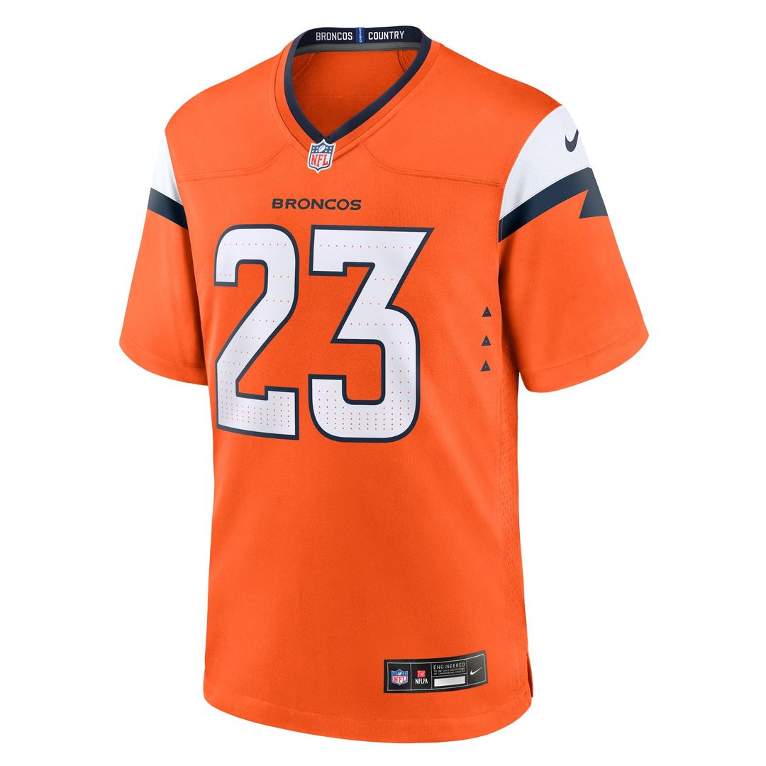 Jahdae Barron Denver Broncos Nike Team Game Jersey - Orange