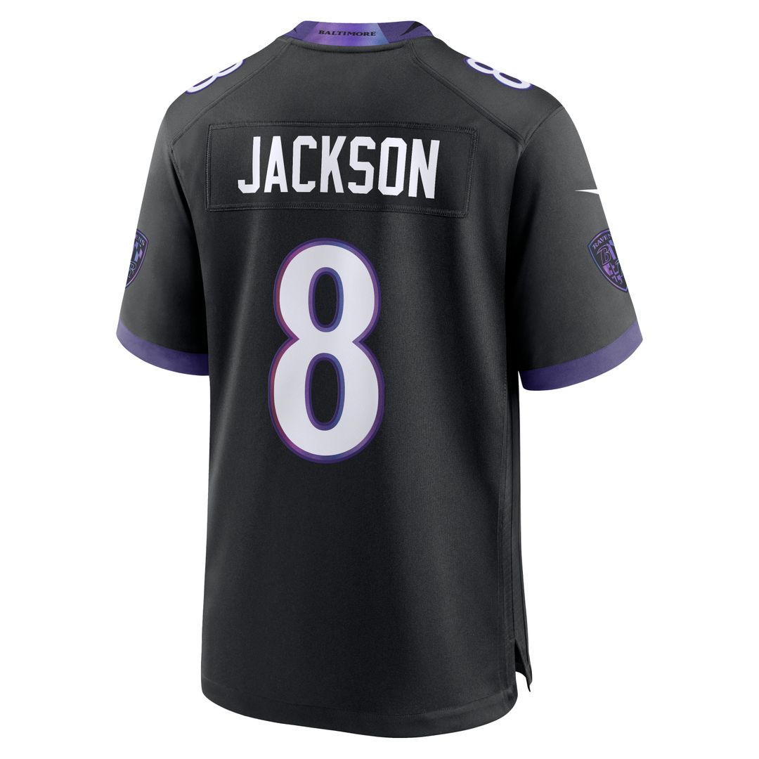 Lamar Jackson Baltimore Ravens Nike Alternate Game Official Jersey - Black