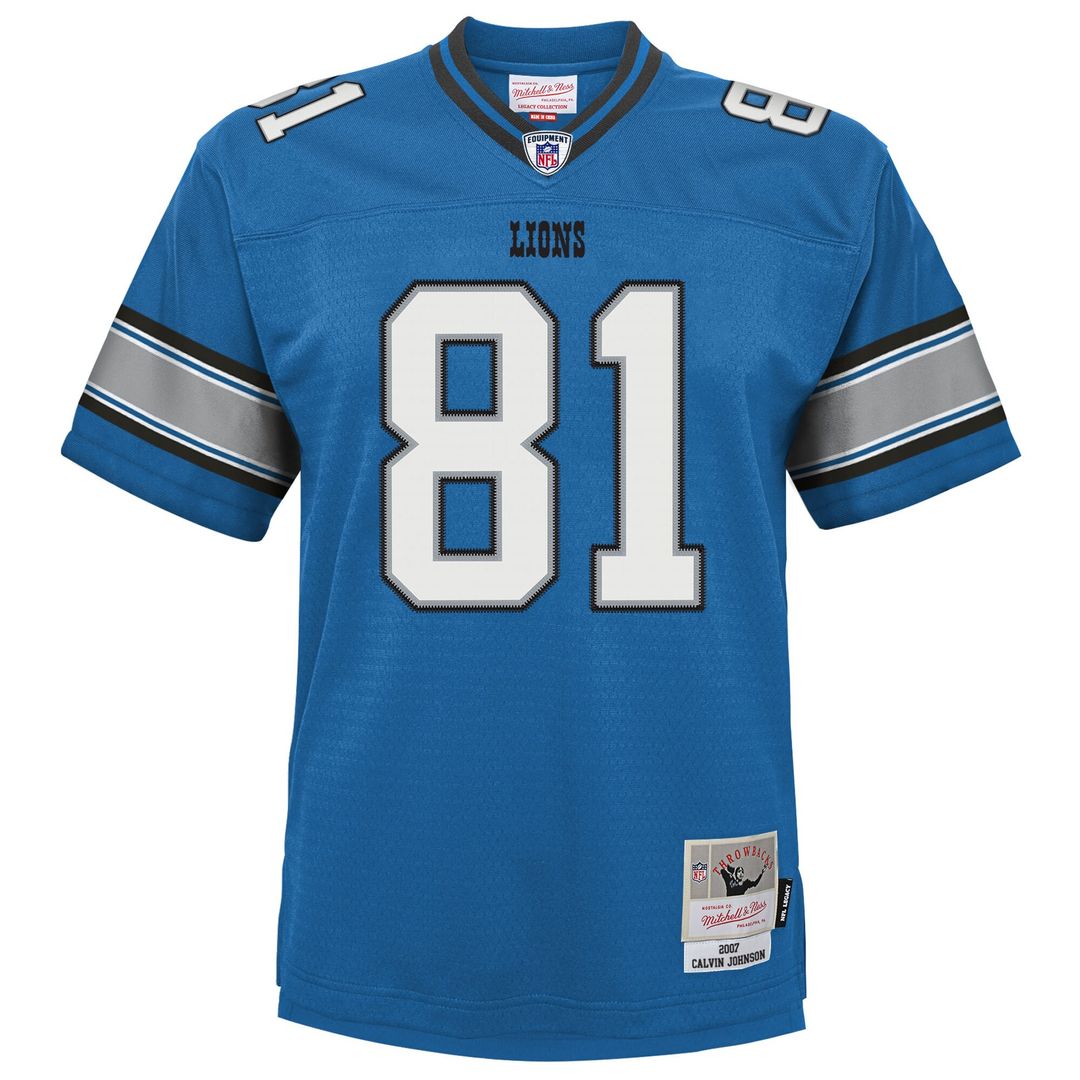 Calvin Johnson Detroit Lions Mitchell & Ness Youth Legacy Replica Official Jersey - Blue