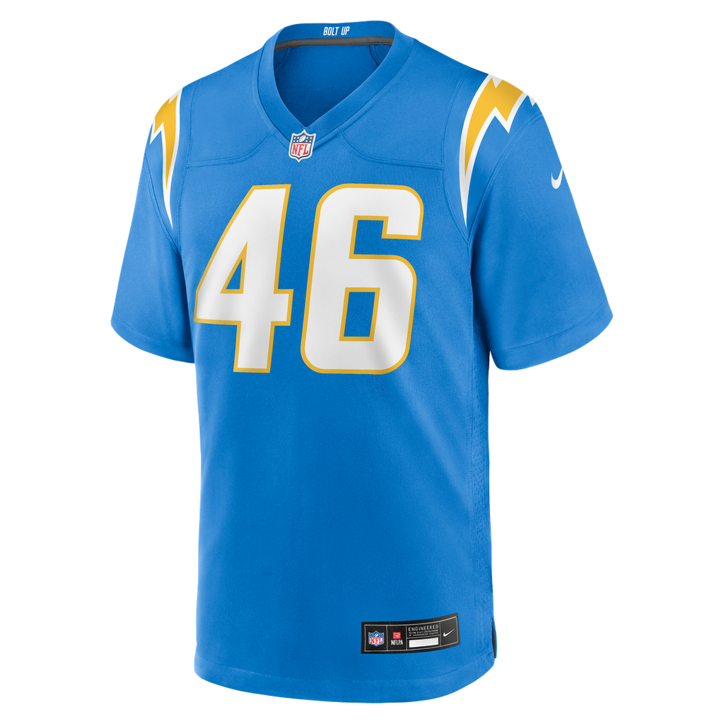 Nikko Reed Los Angeles Chargers Nike Team Game Jersey - Powder Blue