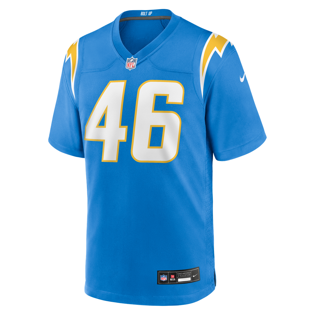 Nikko Reed Los Angeles Chargers Nike Team Game Jersey - Powder Blue