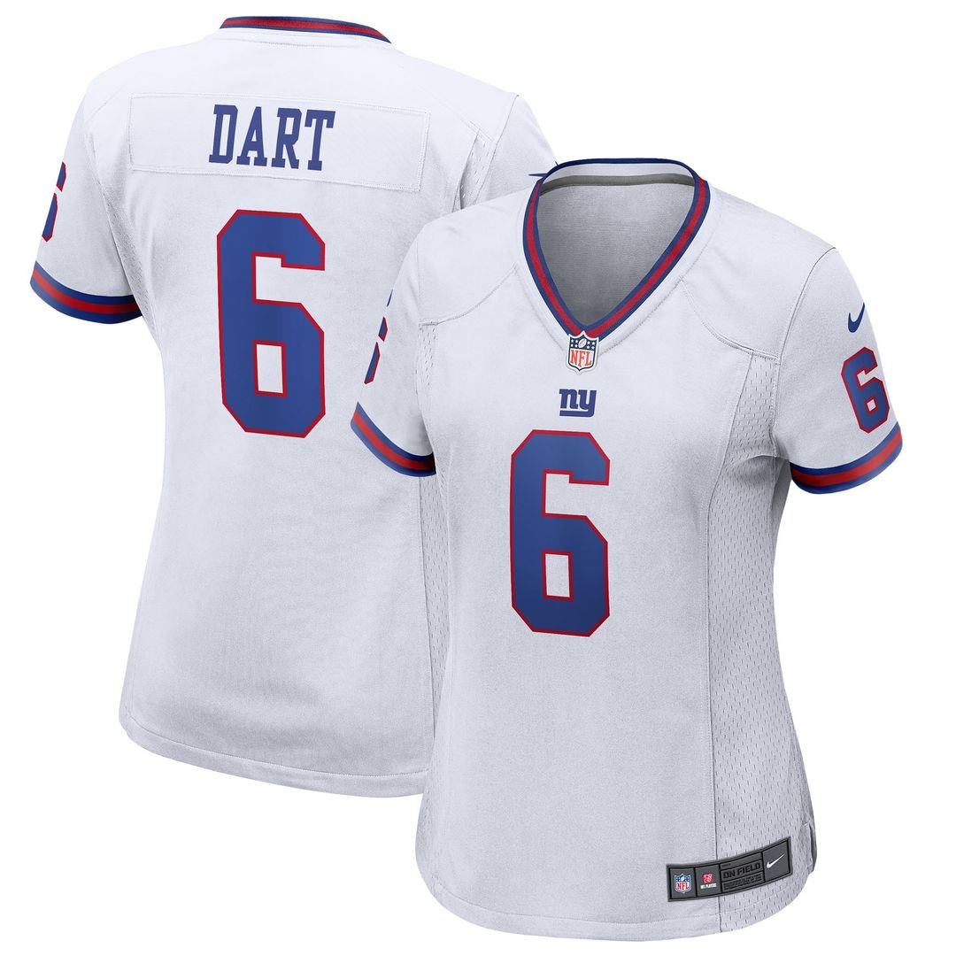 Jaxson Dart New York Giants Nike Women's Alternate Vintage White Game Jersey - White