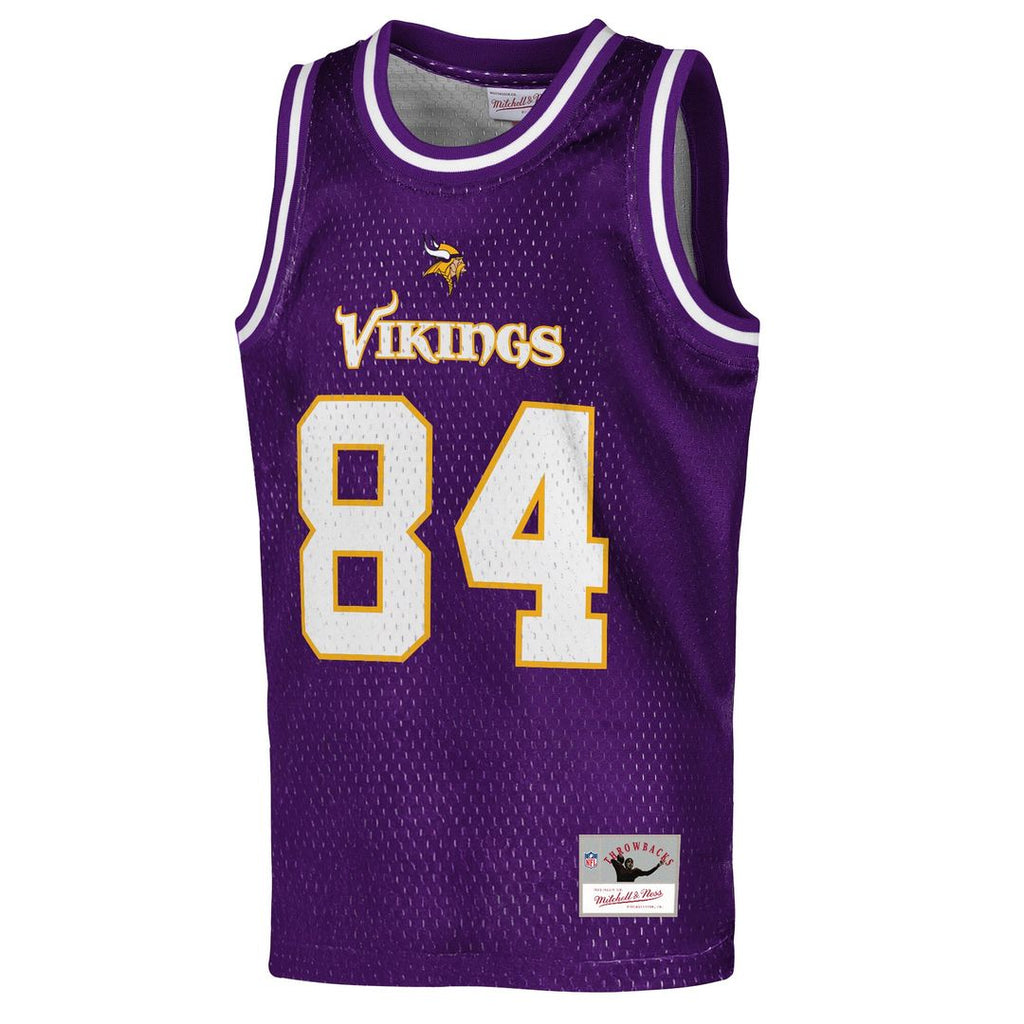 Randy Moss Minnesota Vikings Mitchell & Ness Youth Retired Player NFL Basketball Fashion Official Jersey - Purple