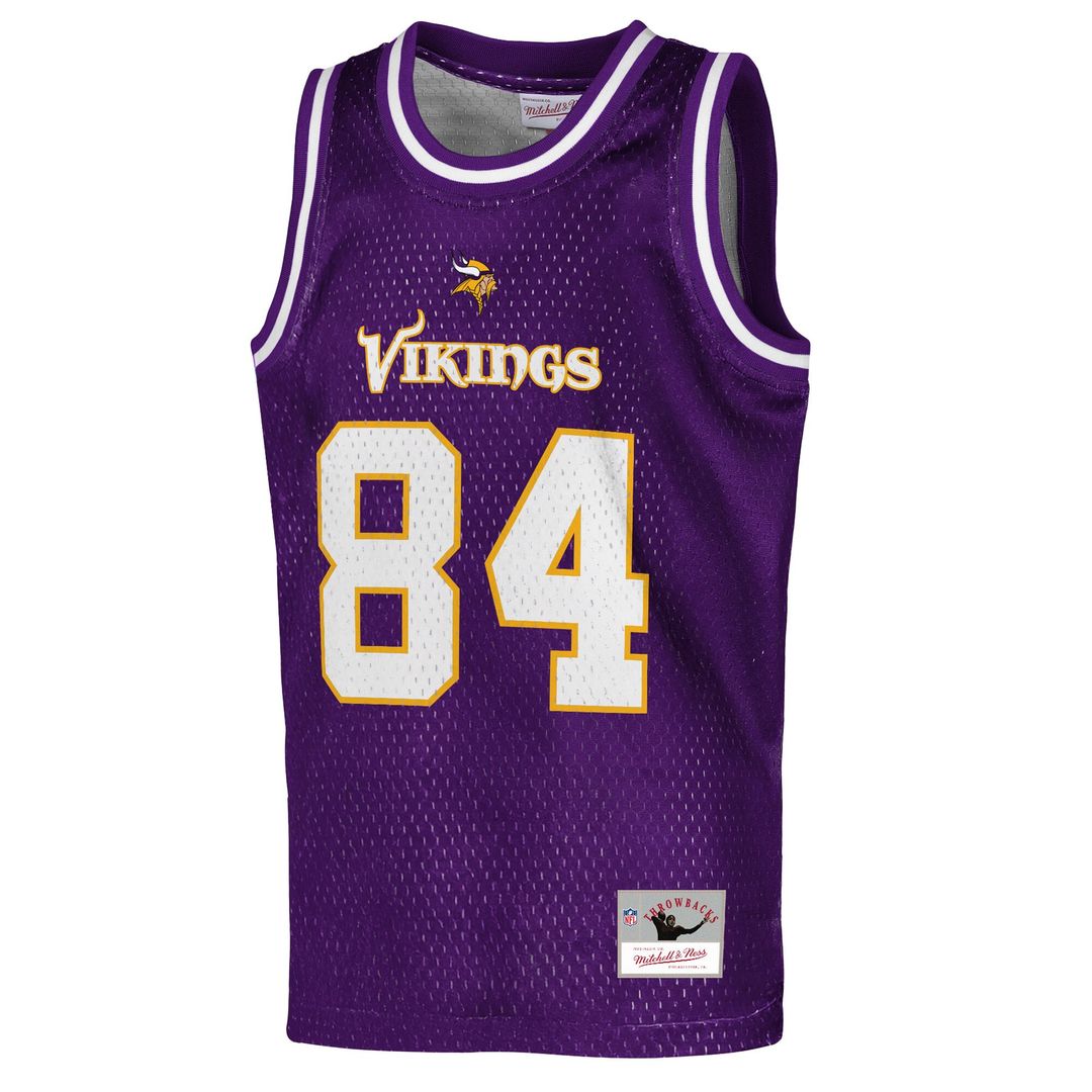 Randy Moss Minnesota Vikings Mitchell & Ness Youth Retired Player NFL Basketball Fashion Official Jersey - Purple