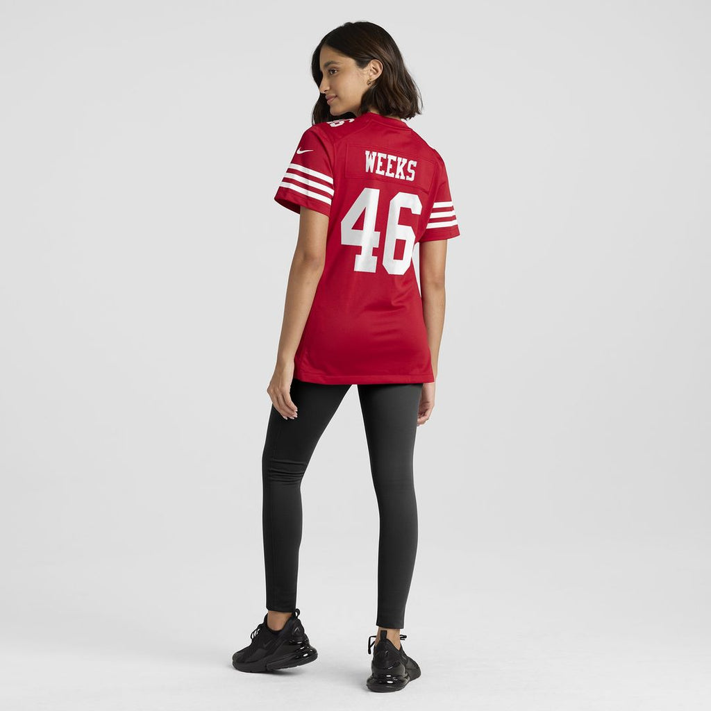 Jon Weeks San Francisco 49ers Nike Women's Team Game Official Jersey -  Scarlet
