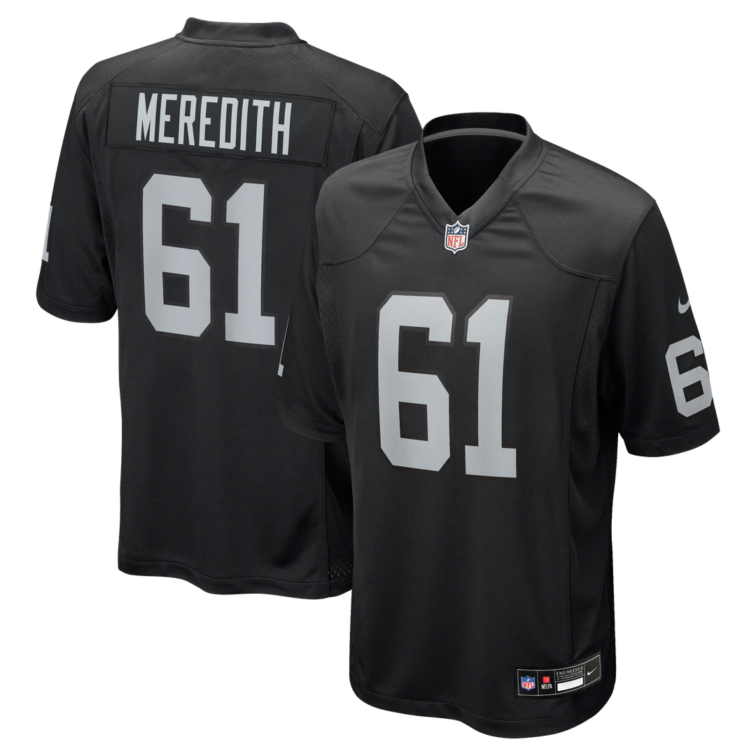 Jordan Meredith Las Vegas Raiders Nike Game Player Official Jersey - Black