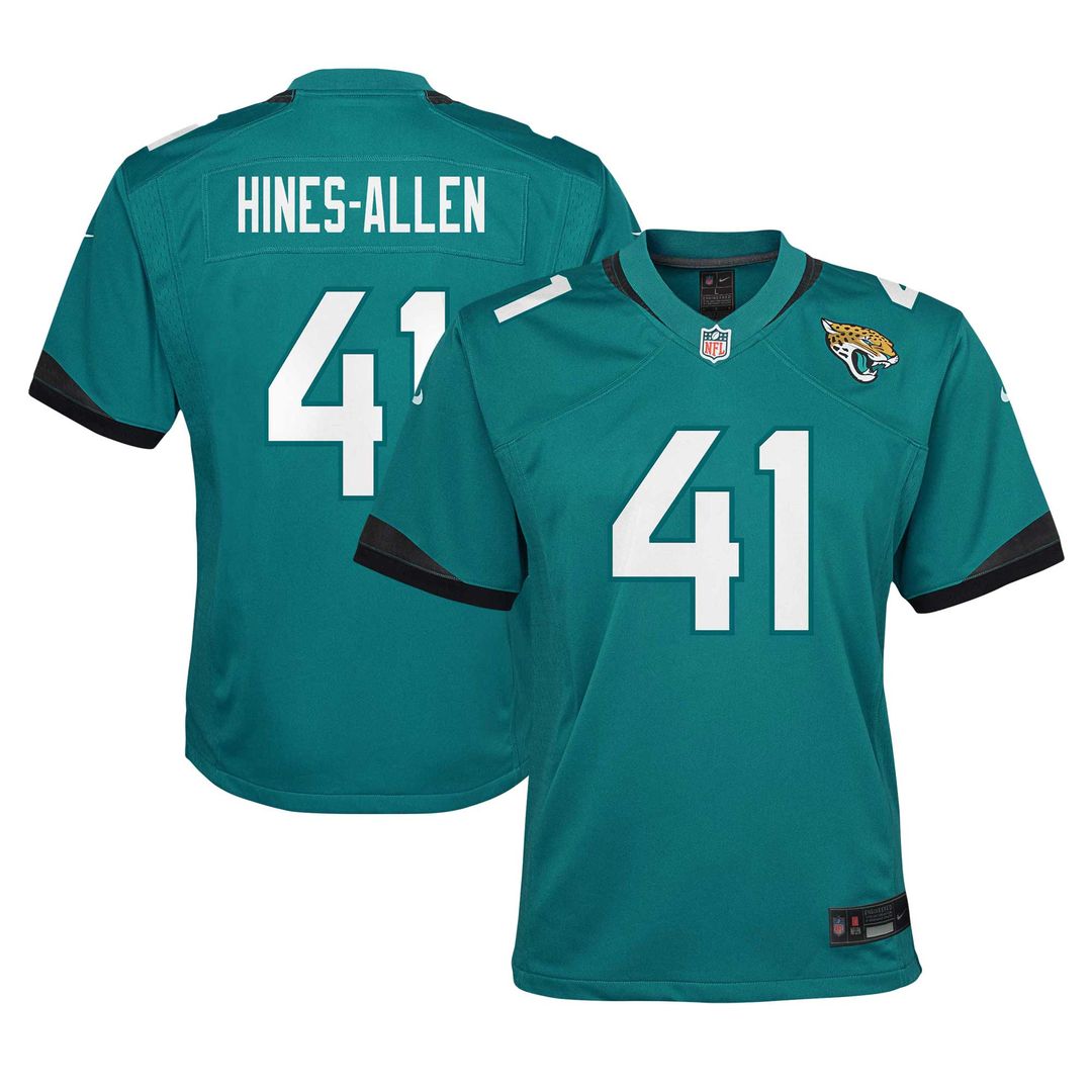 Josh Hines-Allen Jacksonville Jaguars Nike Youth Game Official Jersey - Teal