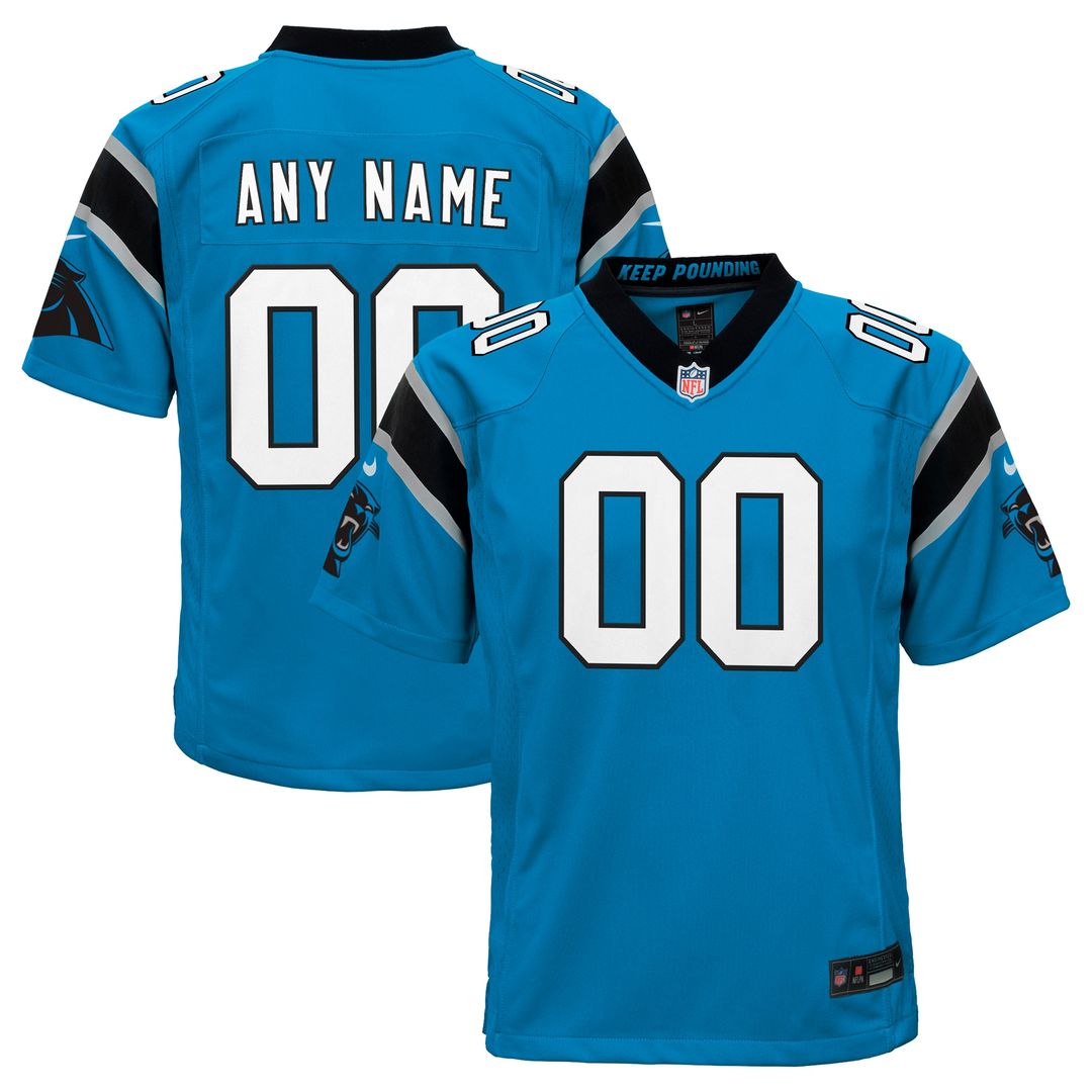 Carolina Panthers Nike Youth Alternate Custom Game Official Jersey - Blue