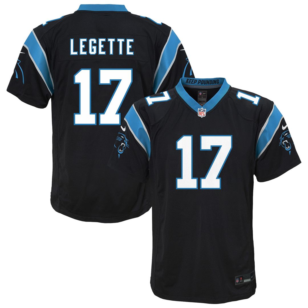 Xavier Legette Carolina Panthers Nike Youth Team Game Official Jersey - Black