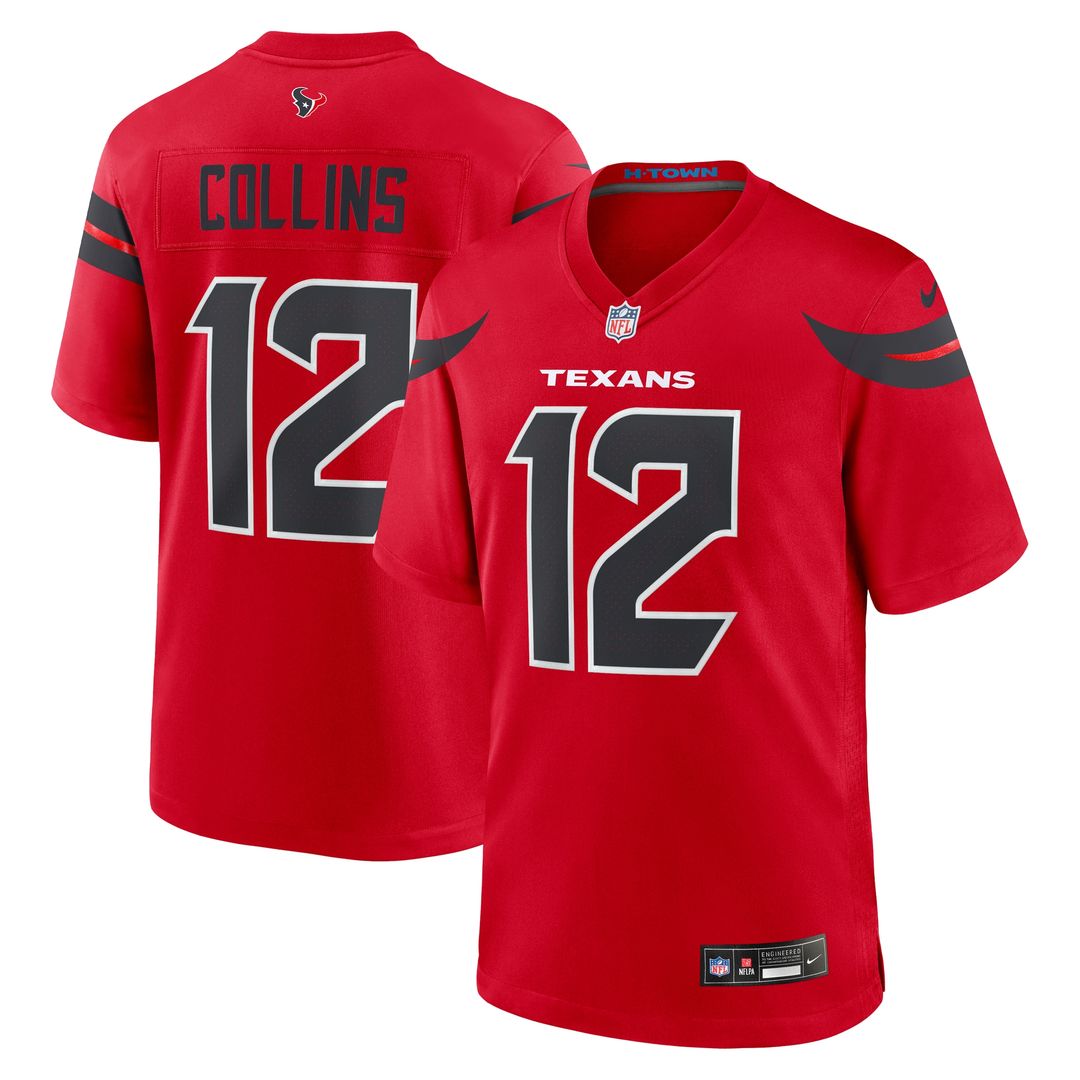 Nico Collins Houston Texans Nike Alternate Game Official Jersey -  Red