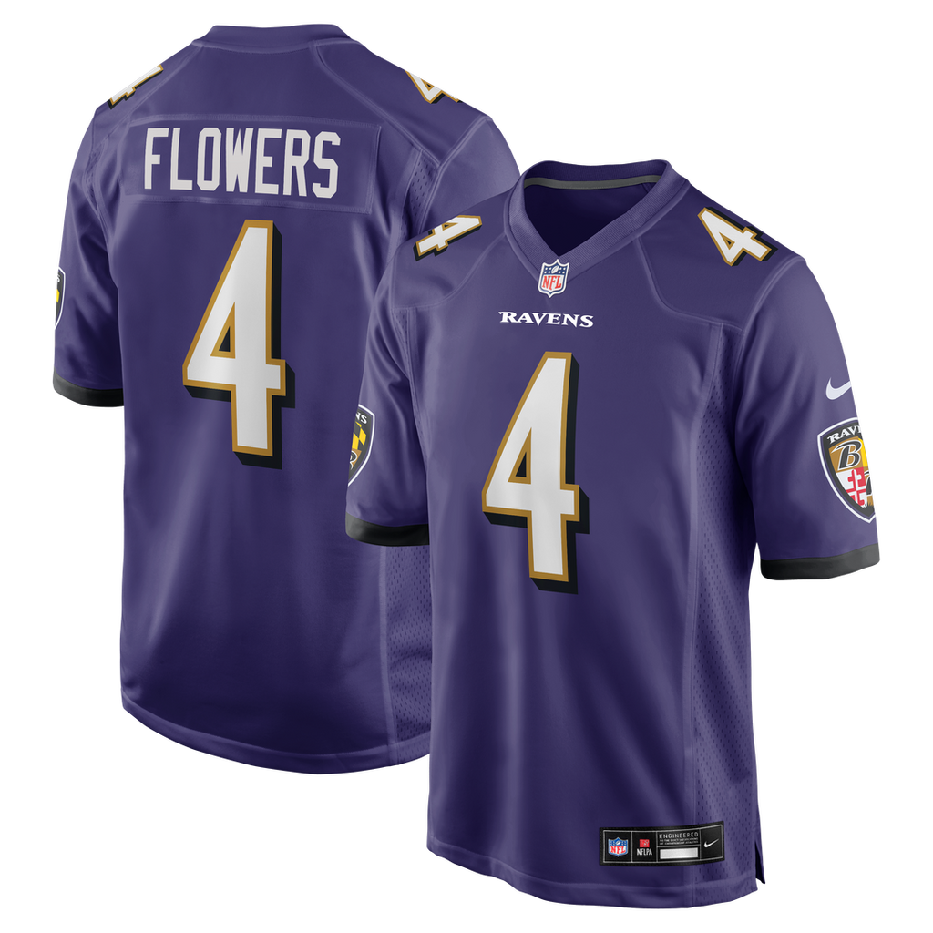 Zay Flowers Baltimore Ravens Nike Game Jersey - Purple