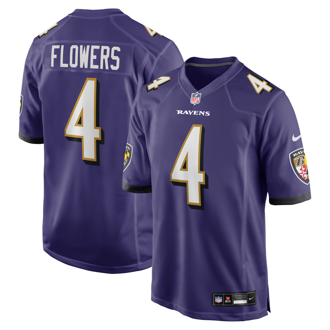Zay Flowers Baltimore Ravens Nike Game Jersey - Purple