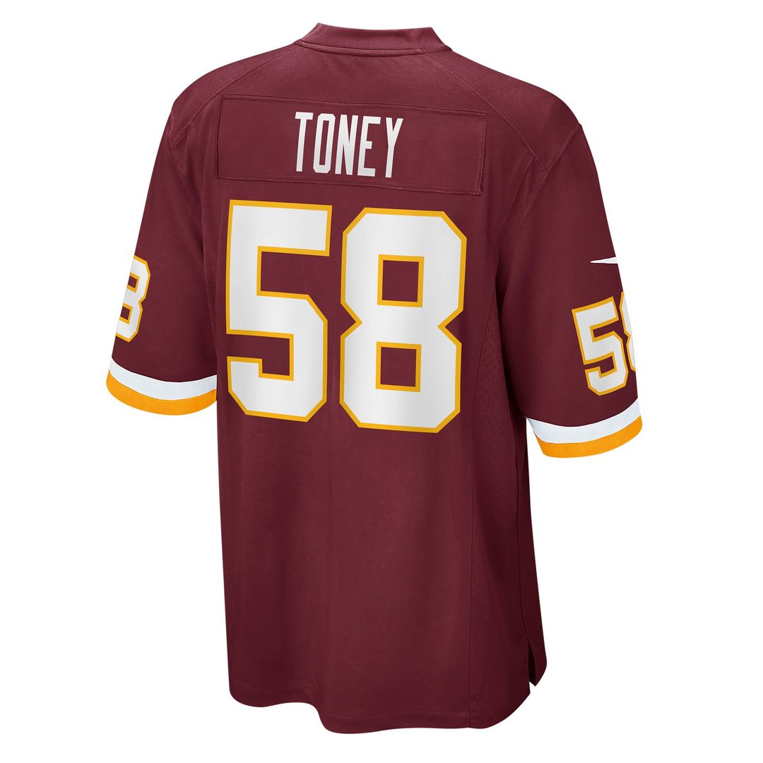 Shaka Toney Washington Football Team Nike Game Official Jersey - Burgundy