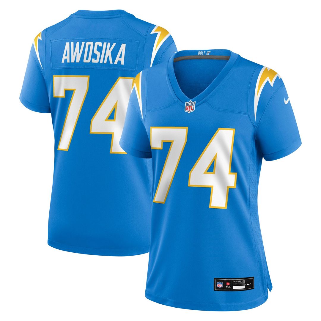 Kayode Awosika Los Angeles Chargers Nike Women's Team Game Official Jersey -  Powder Blue