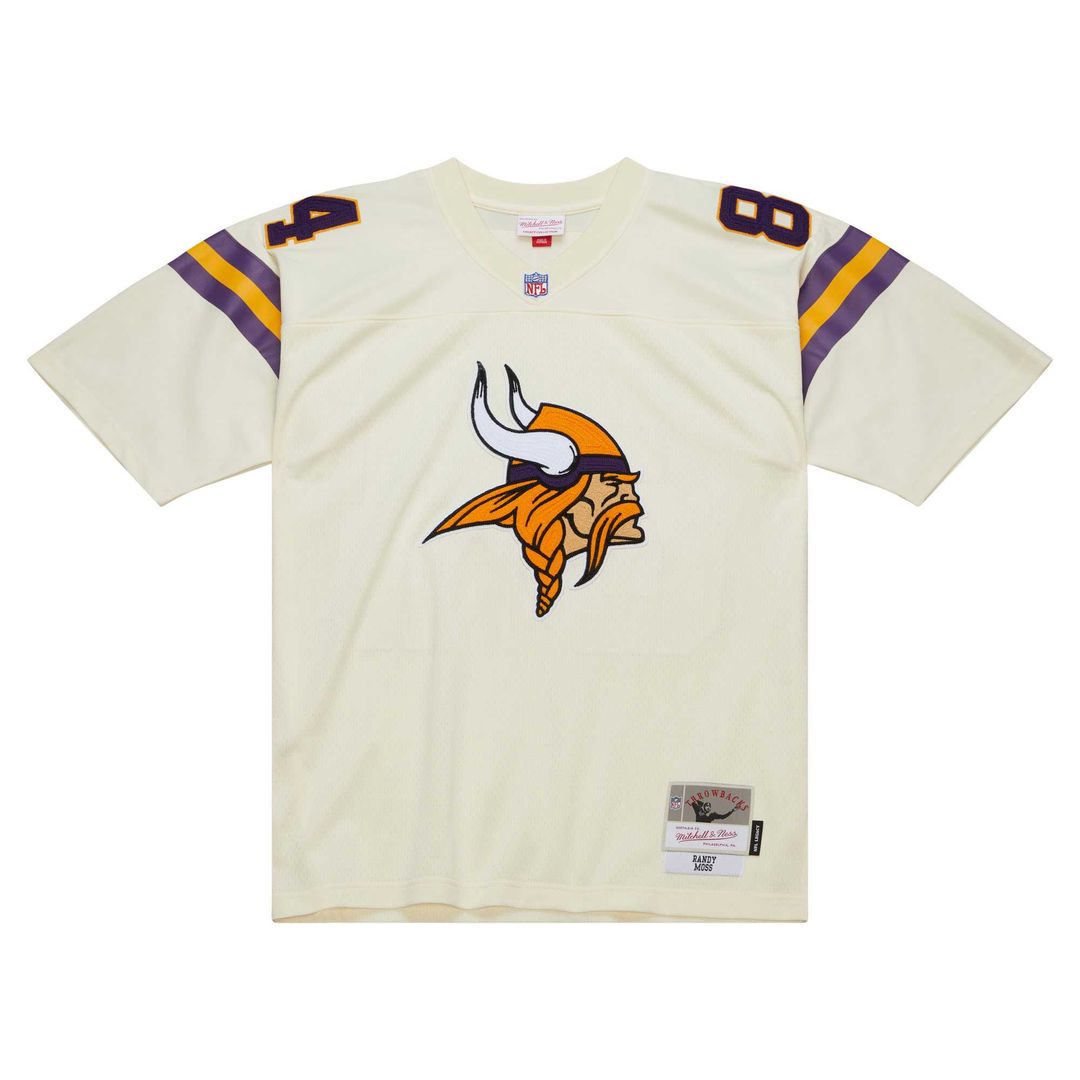 Randy Moss Minnesota Vikings Mitchell & Ness Chainstitch Legacy Official Jersey - Cream