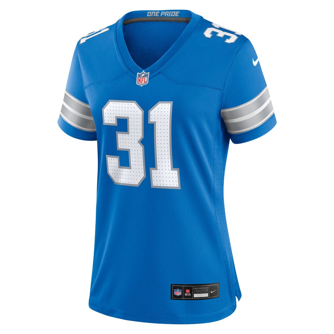 Kerby Joseph Detroit Lions Nike Women's Team Game Jersey - Blue