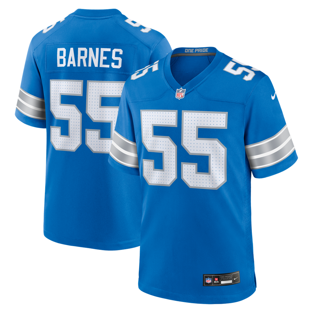 Derrick Barnes Detroit Lions Nike Team Game Official Jersey -  Blue