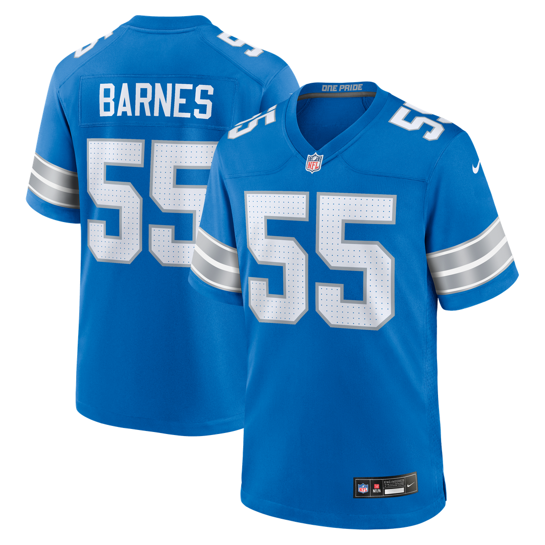 Derrick Barnes Detroit Lions Nike Team Game Official Jersey -  Blue